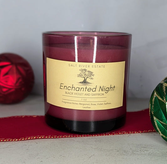 Enchanted Nights "Black Violet and Saffron" 7oz Scented Candle