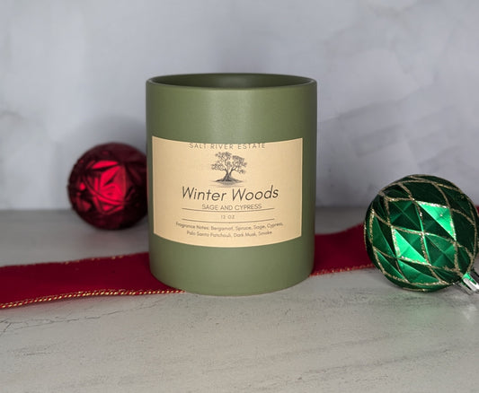 Winter Woods "Sage and Cypress" 12oz Scented Candle